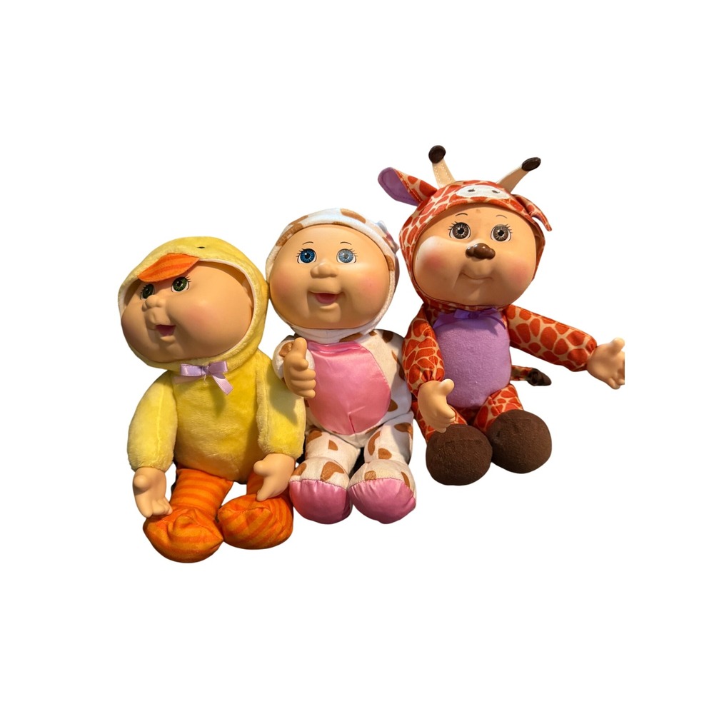 Cabbage Patch Kids CPK 2021 Baby Dolls‎ Set of 3 Animal Outfits Duck Cow Giraffe